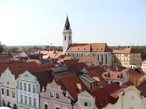 Widok na miasto Trzeboń z tego pensjonatu