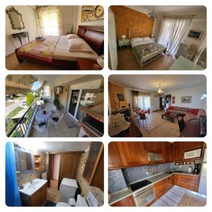 a series of four pictures of a hotel room at RITSA APARTMENT in Perea