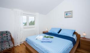 Posteľ alebo postele v izbe v ubytovaní Apartment in Orebic with sea view, terrace, air conditioning, WiFi 114-2