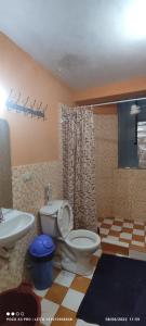 庫斯科的住宿－Anacondor Tours & House，一间带卫生间和水槽的浴室