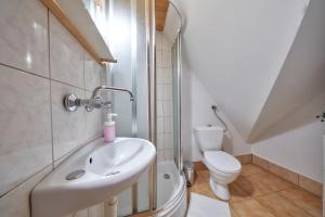 łazienka z umywalką i toaletą w obiekcie Schodami do nieba w Zakopanem