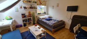 Ένα ή περισσότερα κρεβάτια σε δωμάτιο στο Business-Travel-Apartment & Ferienwohnung Münster, Check-In von 15 bis 22 Uhr möglich, mit SB-Kiosk