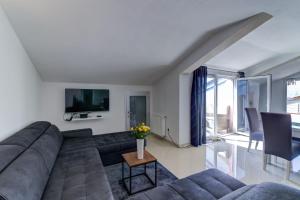 salon z kanapą i telewizorem w obiekcie Apartment Ćosić Green w mieście Klenovica