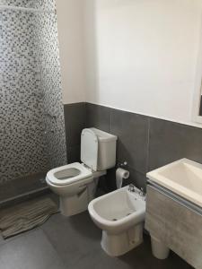 a bathroom with a toilet and a sink at Studio Francia (Fac. Medicina, HECA, UCA. Parque) in Rosario