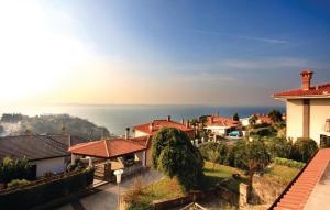 a view of the ocean from a house at Lovely Apartment In Piran With Kitchen in Piran