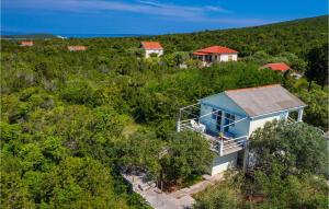 an aerial view of a house in the forest at Stunning Home In Molat With Wifi And 2 Bedrooms in Molat
