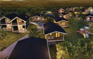 an overhead view of a group of houses at Ferienhausdorf Thale in Thale