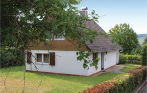 a white house with a brown roof at 4 Bedroom Awesome Home In Oberaula Ot Hausen in Hausen