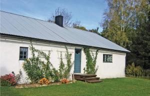 a white house with ivy growing on the side of it at Nice Home In Visby With Wifi in Endre