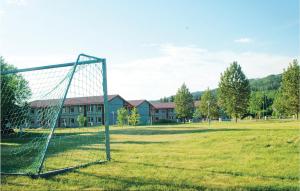 a soccer goal in the middle of a field at 1 Bedroom Nice Apartment In Sysslebck in Branäs