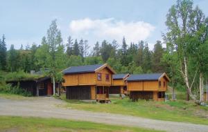 ein paar Holzhäuser in einem Wald in der Unterkunft Lovely Home In Ringebu With Kitchen in Odlo