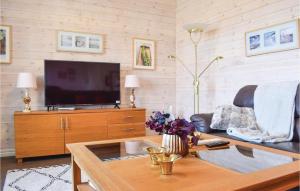 a living room with a couch and a tv at Gorgeous Home In Åseda With Wifi in Åseda