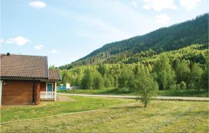 a house in a field next to a mountain at Amazing Apartment In Sysslebck With House A Mountain View in Branäs