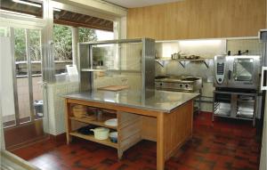 uma cozinha com bancada numa cozinha em Le Petit Saule em Ucimont