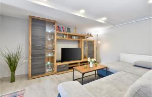 ein Wohnzimmer mit einem Sofa und einem TV in der Unterkunft Cozy Home In Dragoslavec With Kitchen in Praporčan