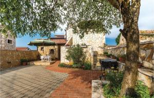 a house with a brick driveway and a tree at Nice Apartment In Orbanici With Wifi in Orbanići