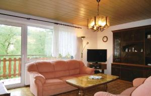 sala de estar con sofá y TV en Awesome Home In Ltzkampen With Wifi en Welchenhausen