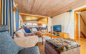 Μια τηλεόραση ή/και κέντρο ψυχαγωγίας στο 5 Bedroom Gorgeous Home In Fjørtoft