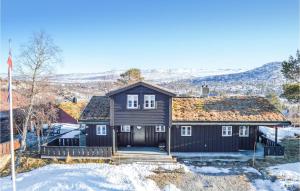 Awesome Home In Hovden With House A Mountain View žiemą