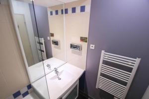 a bathroom with a sink and a mirror at Studio With Balcony In Issy Les Moulineaux in Issy-les-Moulineaux