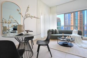 Posezení v ubytování HiGuests - Amazing Apartment overlooking Burj Khalifa!