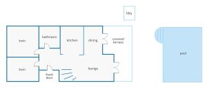 The floor plan of Villa Noa by Villa Plus