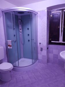 Villanova MonteleoneにあるStanze private ARIANNAのバスルーム(シャワー、トイレ、シンク付)