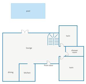 The floor plan of Villa Vientosol by Villa Plus