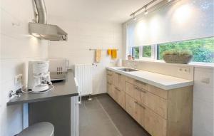 cocina con fregadero y ventana en 1 Bedroom Beautiful Apartment In Surhuisterveen, 