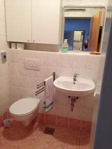 a bathroom with a toilet and a sink at Apartment Bellavista - Umag in Umag