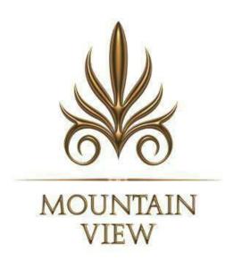 a logo for a mountain view resort at North coast Mountain View families only in Ras Elhekma