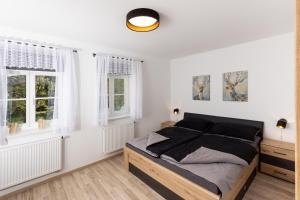 Postel nebo postele na pokoji v ubytování Apartmán 21 Hubertus