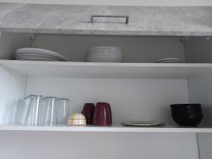 Kuchyň nebo kuchyňský kout v ubytování Monteurwohnung bei Nina + 8 fotografií