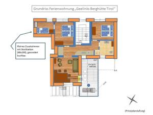 Půdorys ubytování Geelink's Berghütte