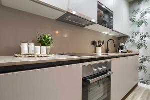 una cucina con un lavello e un piano di lavoro di Apartamento rural Isla Esencia de Bardenas Navarra a Villafranca