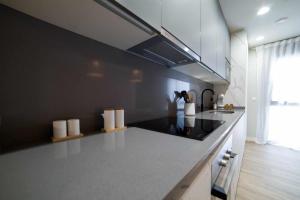 A kitchen or kitchenette at Apto rural Alesves Esencia de Bardenas Navarra