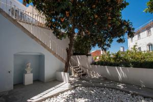 un naranjo frente a un edificio blanco en Portas do Castelo Apartments, en Lisboa