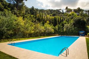 una imagen de una piscina en un jardín en Hotel Rural y Apartamentos Villa Engracia, en Espluga de Francolí