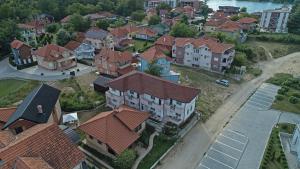 an overhead view of a residential neighborhood with houses at Smestaj Peric in Veliko Gradište