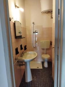 een badkamer met een wastafel en een toilet bij La casa di Donna Ciccina in Bovalino Superiore