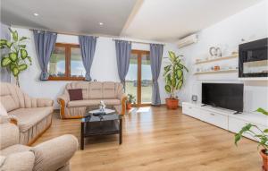 salon z kanapą i telewizorem w obiekcie Cozy Apartment In Pilkovici With Wifi w mieście Pajkovići