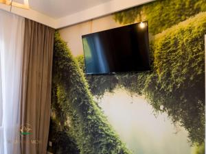 Televízia a/alebo spoločenská miestnosť v ubytovaní Apartamenty "Kwiaty Nocy" i "W Krainie Mchu" - Wisła