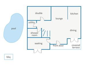 The floor plan of Villa Genestar by Villa Plus