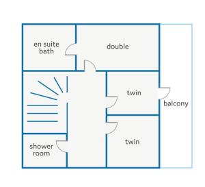The floor plan of Villa Genestar by Villa Plus