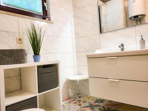 łazienka z umywalką i toaletą w obiekcie Zagi Apartment 2 w Zagrzebiu