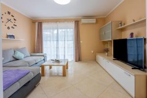 Televízia a/alebo spoločenská miestnosť v ubytovaní Apartments Natalija
