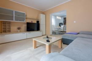 Televízia a/alebo spoločenská miestnosť v ubytovaní Apartments Natalija