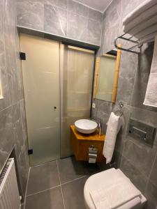 Koupelna v ubytování Bunkahaus