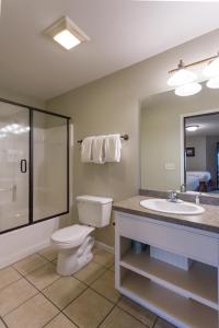 un baño con inodoro y lavabo en Bay Colony 762 - Lower, en Nisswa 48 fotos más