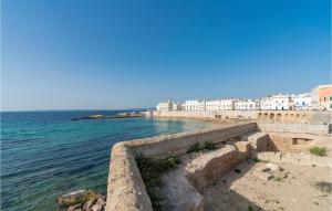 Una vista de una playa con edificios y el océano. en Panoramica, en Lido Conchiglia